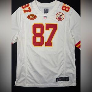 Rare Kansas City Chiefs Travis Kelce Nike Jersey White W/ NKH patch Size: Large
